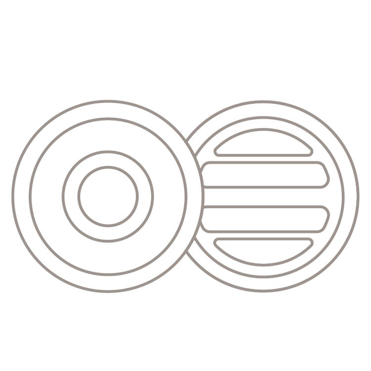 Simple line illustration of the medical device "Provox Life".